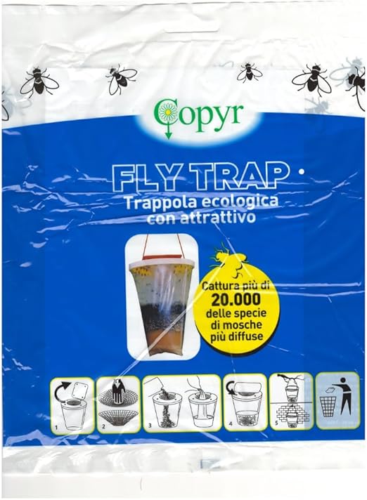 COP2530341A -- 000 (8462) Fly Trap cattura mosche ecologica-1 pezzo - Trappola Trappola - immagine 1