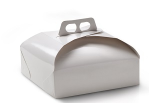 GR60280 -- 000 (7903) Scatole Porta torta 17x26x7h rettangolare 25 pezzi damascato bianco - immagine 1