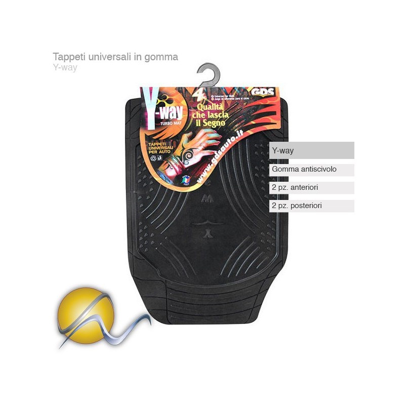 QUATTR1541-YWA -- 000 (7131) Tappeti Auto Gomma Y Way 4 pezzi - immagine 1