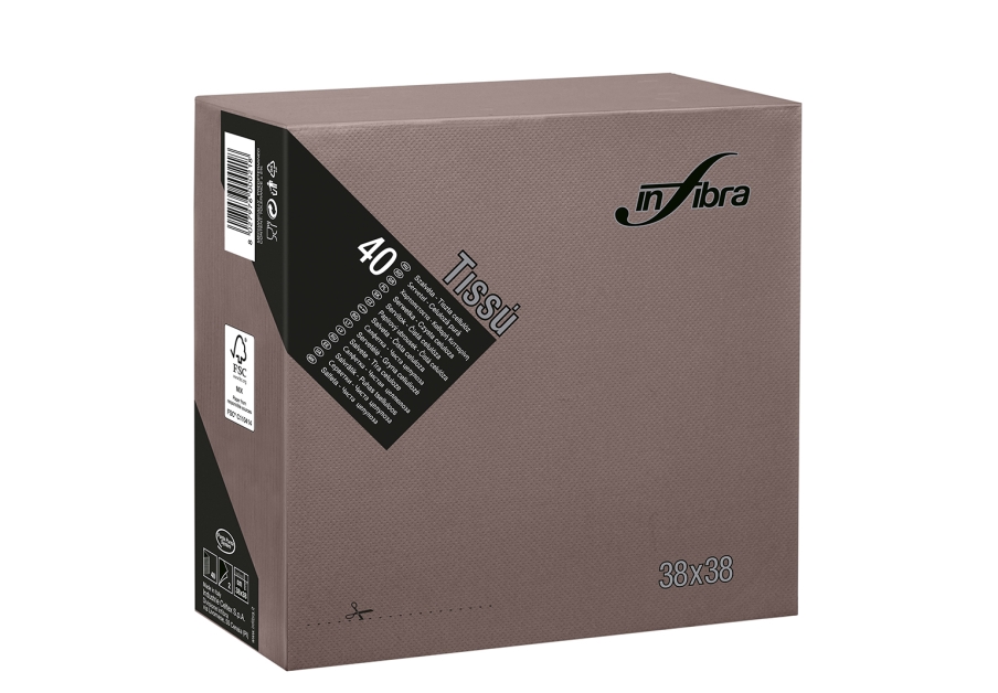 CELTE10527 -- 000 (2853) Tovaglioli 38X38 TISSU' Cacao 40 pezzi 2 Veli - immagine 1