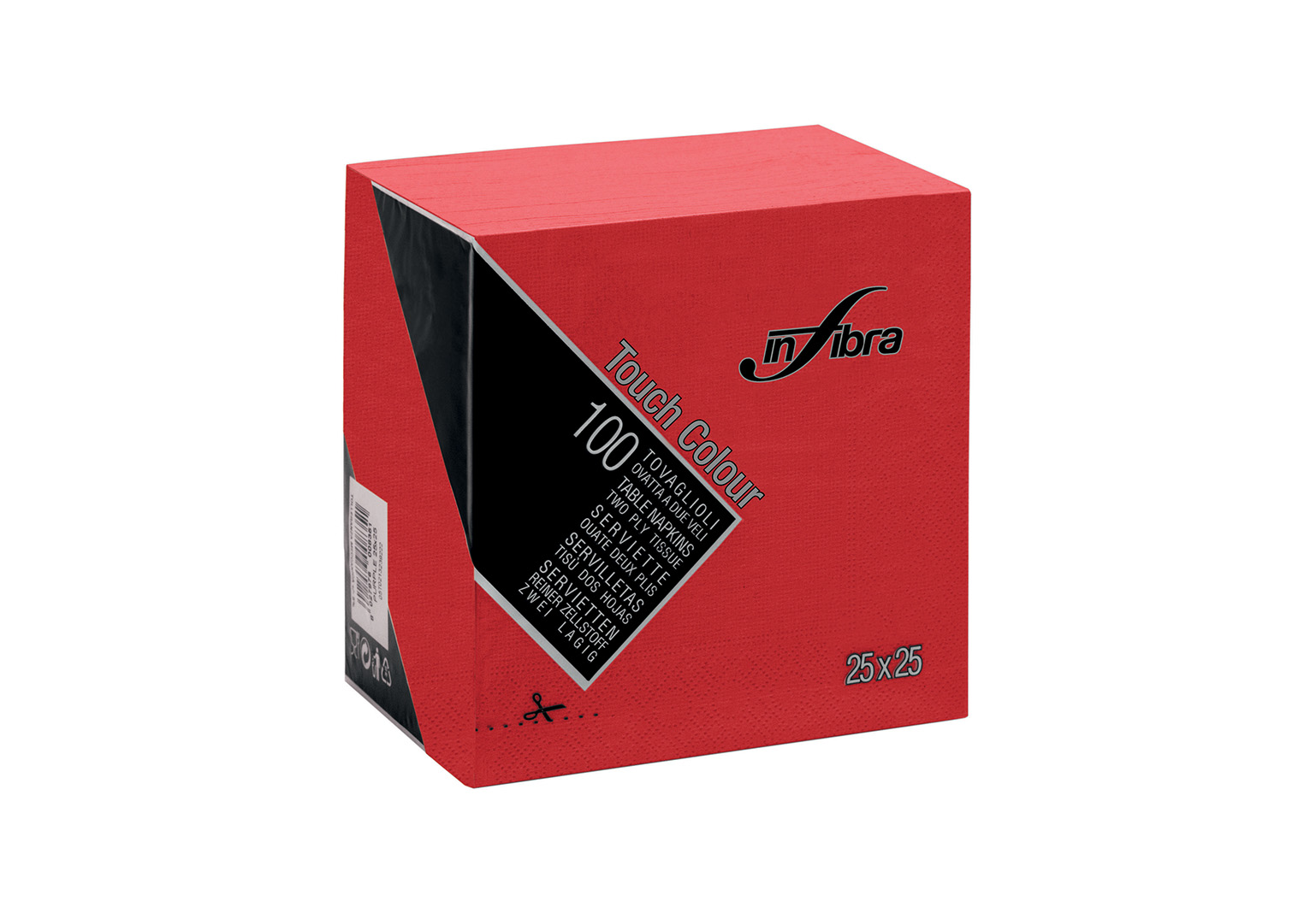 CELTEX0264 -- 000 (2818) Tovaglioli 25X25 Rosso 2 veli 100 pezzi - immagine 1