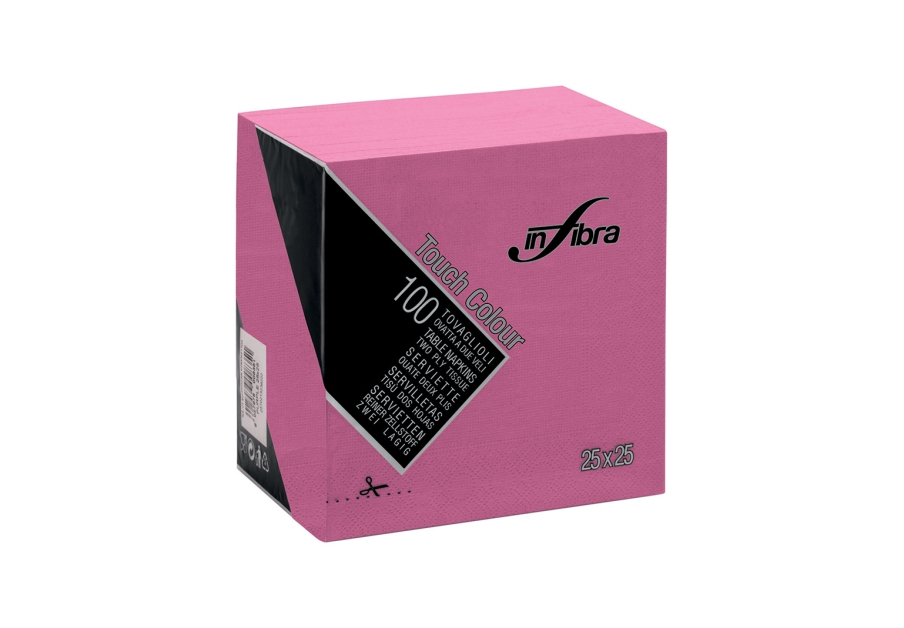 CELTI-0876 -- 000 (6595) Tovaglioli 25X25 Fucsia 2 veli 100 pezzi - immagine 1