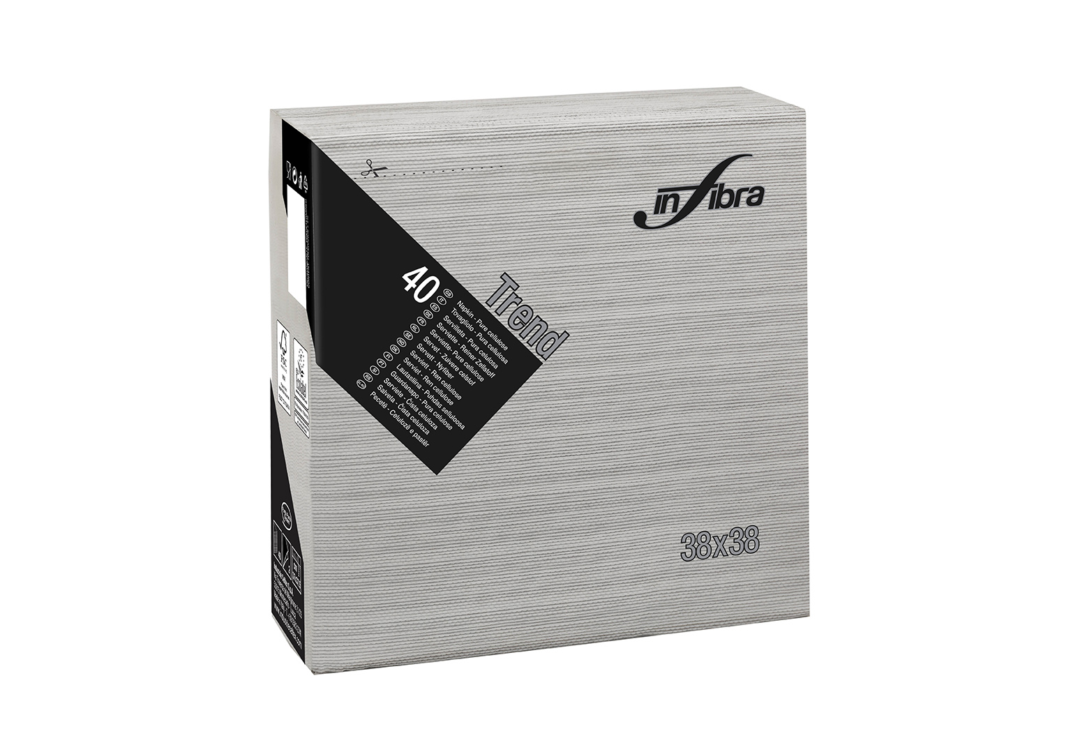 CELTI-0977 -- 000 (6598) Tovaglioli 38X38 Trend Nero pezzi 40 - immagine 1