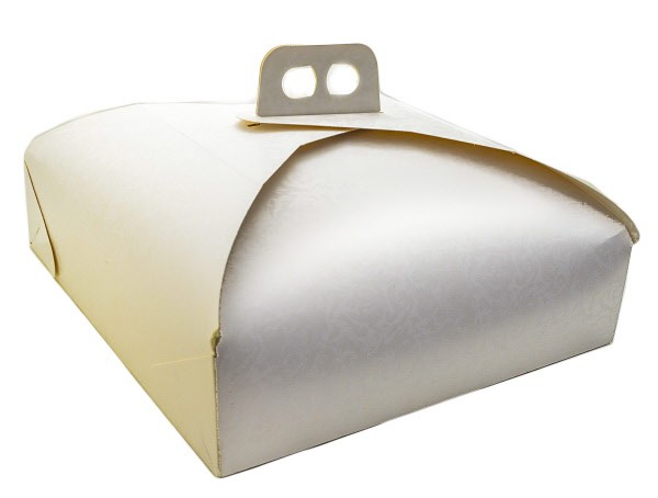 CLM41SPT36 -- 000 (2429) Scatole Porta torta 36x36x7 pezzi 25 Damascato bianco - immagine 1