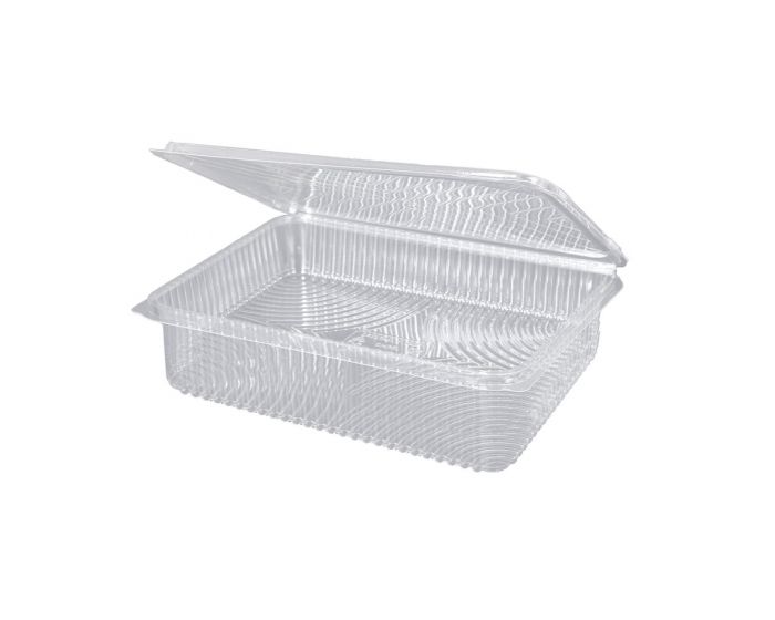 HOUS125 -- 000 (6873) Vaschetta trasparente ml 1500 cr50cp pezzi 40 coperchio piatto misure 22x16,5x5 - immagine 1