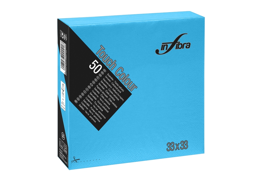 INF0837 -- 000 (7516) Tovaglioli 33X33 Turchese 2 Veli- 50 pezzi - immagine 1