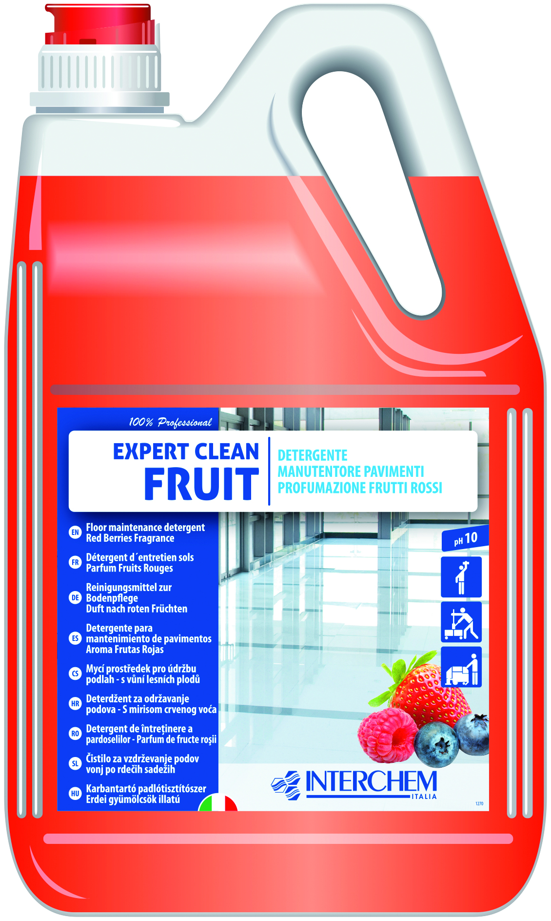 INTERCHEM3FRUI -- 000 (1110) Expert Clean Fruit Kg 5 detergente pavimenti ai frutti rossi senza risciacquo - immagine 1