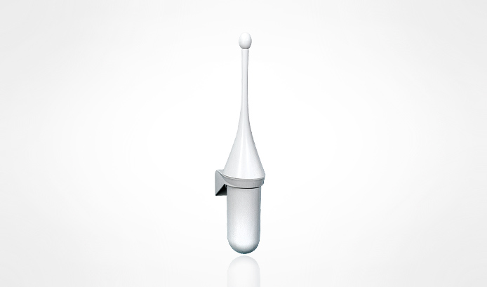 MAR10658 -- 000 (2107) PortaScopino bagno da muro bianco Art.658 - immagine 1