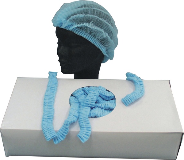 SIAM05205 -- 000 (7117) Cuffie Polipropilene 100 pezzi con elastico rinforzato - immagine 1