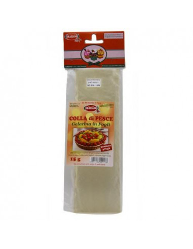 8011684001438 -- 000 (4768) Gelatina alimentare in fogli 15 grammi colla di pesce - immagine 1
