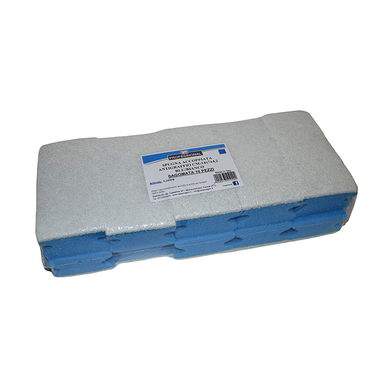 CASAMS249PB -- 000 (7046) Spugna Accoppiata antigraffio blu/bianco pezzi 10 - immagine 1