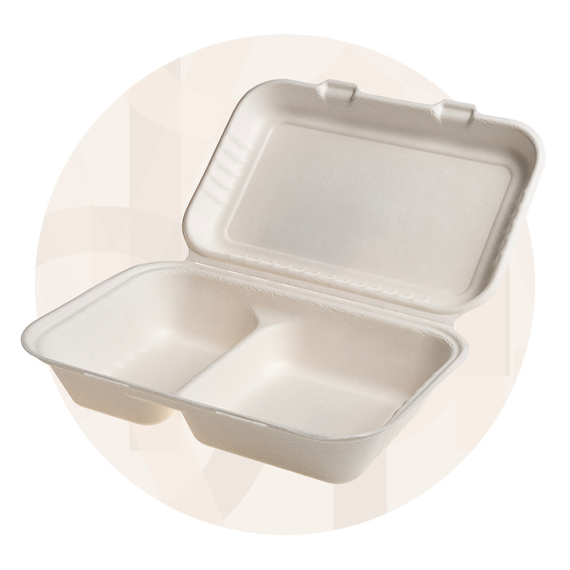 FLORIFTAHAMBIS PO -- 000 (7175) Contenitore Hamburger-patatine 50 pezzi ml 950 doppio cm24,9x16x6,5 polpa di cellulosa - immagine 1