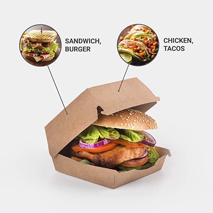 GAR23409 -- 000 (6717) Scatole Hamburger Natural 13x12,5x 9 cm pezzi 50 - 220 G/M2 - immagine 1