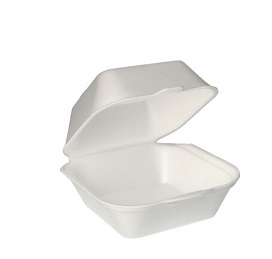 PIERR1212141 -- 000 (2441) Contenitore Hamburger 7,5x12x12 cm Bianco 100 pezzi EPS - immagine 1